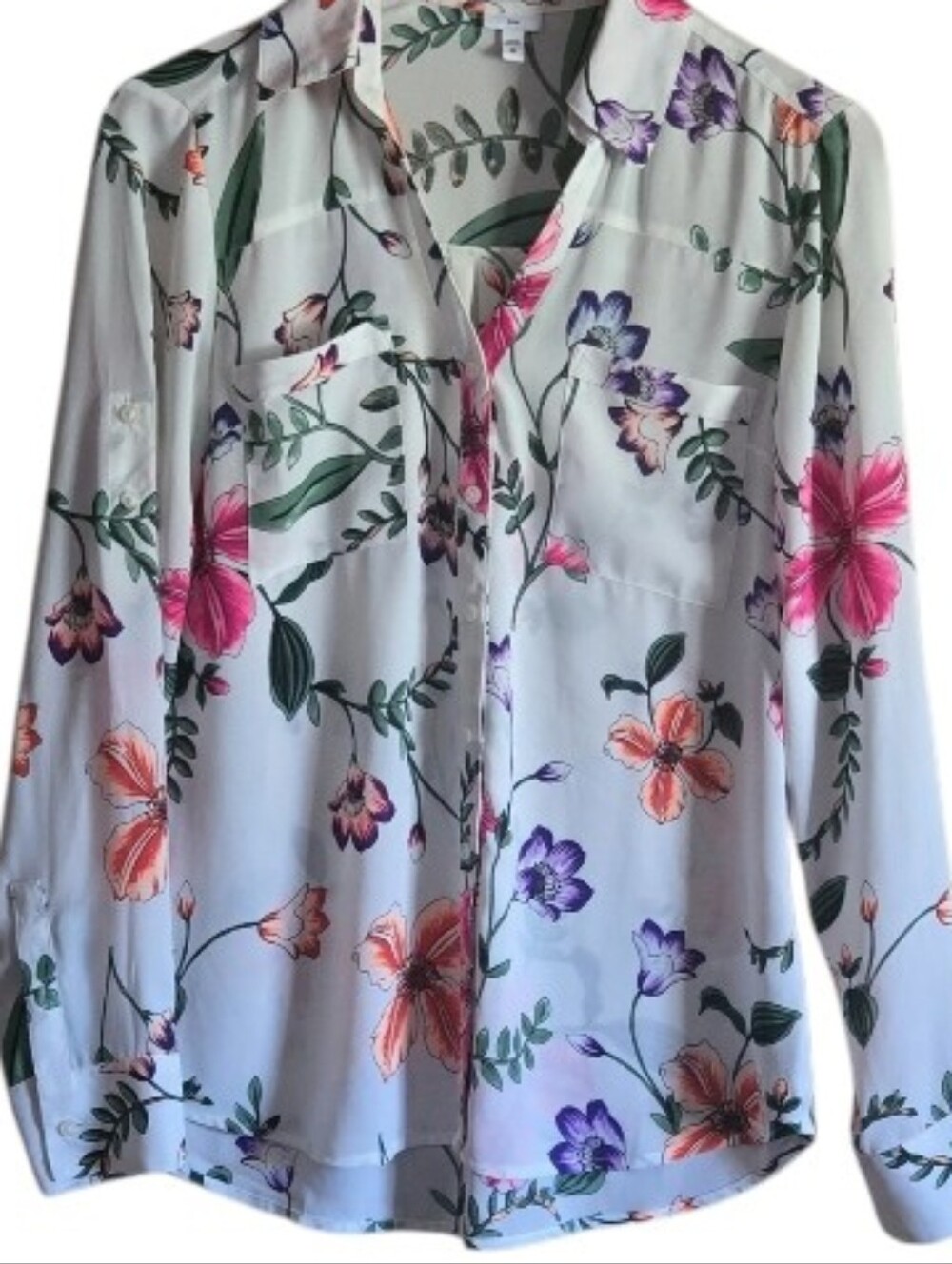 Express Floral Buttoned Down Shirt - Picture 3 of 4
